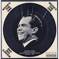 Richard Nixon Campaign Recording on 33 1/2 RPM Cardboard record.