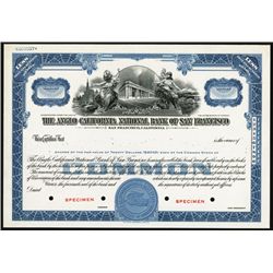 Anglo California National Bank of San Francisco Specimen Stock.