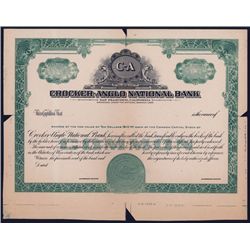 Crocker-Anglo National Bank Stock Proof.