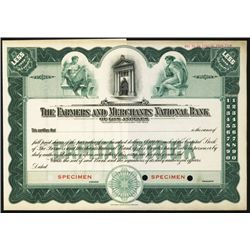 Farmers and Merchants National Bank of Los Angeles, ND, Specimen Stock.