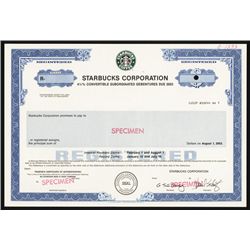 Starbucks Corp. Specimen Bond.