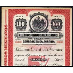 Estados Unidos Mexicanos Deuda Publica Agraria Specimen Bond.