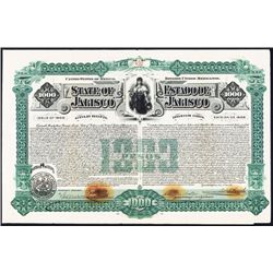 Estado De Jalisco, $1000, 1898, Issued and Uncancelled Bond with Coupons - Speculative.