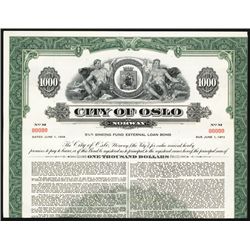 City of Oslo Specimen Bond.