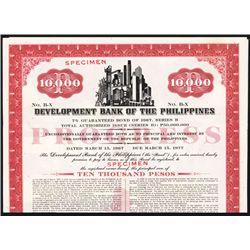 Development Bank of the Philippines Specimen Bond.