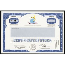 Yahoo! Inc. Specimen Stock.
