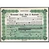 Image 1 : Tennessee Coal, Iron & Railroad Co. Specimen Stock - Early Dow Jones Industrial Average Company in 1