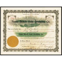 Nome Beach Gold Dredging Co. Issued Stock.