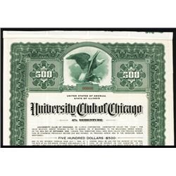 University Club of Chicago 1942 Specimen Bond.