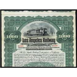 Los Angeles Railway Corp. Specimen Bond.