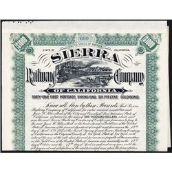 Sierra Railroad Co. 1897 Issued Bond.