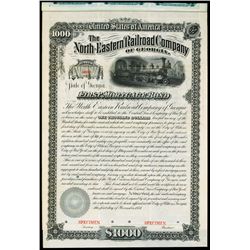 North-Eastern Railroad Co. of Georgia, 1881, Specimen Bond.