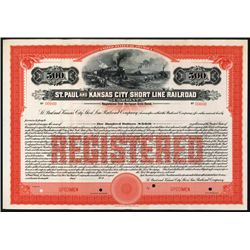 St. Paul and Kansas City Short Line Railroad Co., 1911, Specimen Bond.