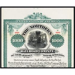 Northern Railroad Co. of New Jersey Specimen Bond.