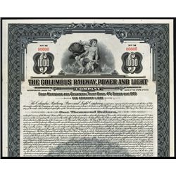 Columbus Railway, Power and Light Co. Specimen Bond.