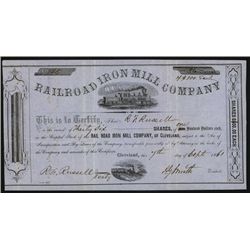 Railroad Iron Mill Co., 1861, Issued Stock.