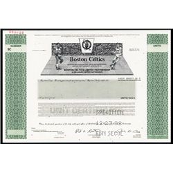 Boston Celtics Limited Partnership Specimen Stock.