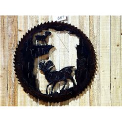 ANTIQUE CUSTOM SCULPTURED SAW FEATURING DESERT BIGHORN SCENE