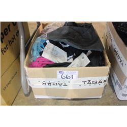 BOX OF ASSORTED NEW CLOTHING