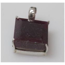 Natural 45.CTW. Ruby Square .925 Sterling Silver Pendan