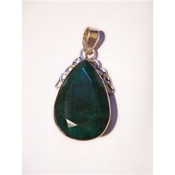 Natural 29.25 ctw Emerald Pear Pendant .925 Sterling