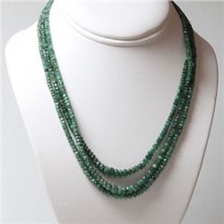 Natural Emerald Round  Beads  185.71 CTS.Necklace w/bra