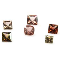 Natural 3.61ctw Bi-Color Tourmaline Mix Size (6) Stone