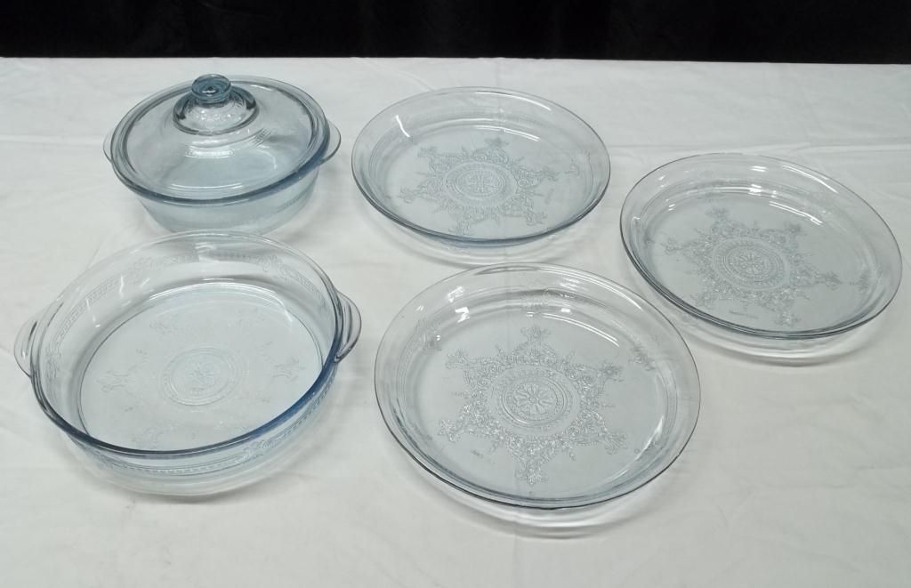 AH Fire King Glass Blue Philbe Bakeware