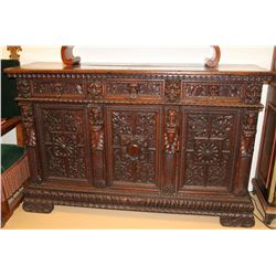 Tuscan Baroque Walnut Credenza with 3 drawers, 3 d etc.