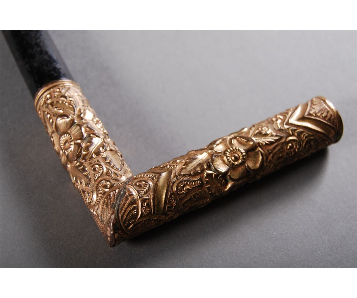 Victorian Cane Sword Repousse Floral Elements And Etc 