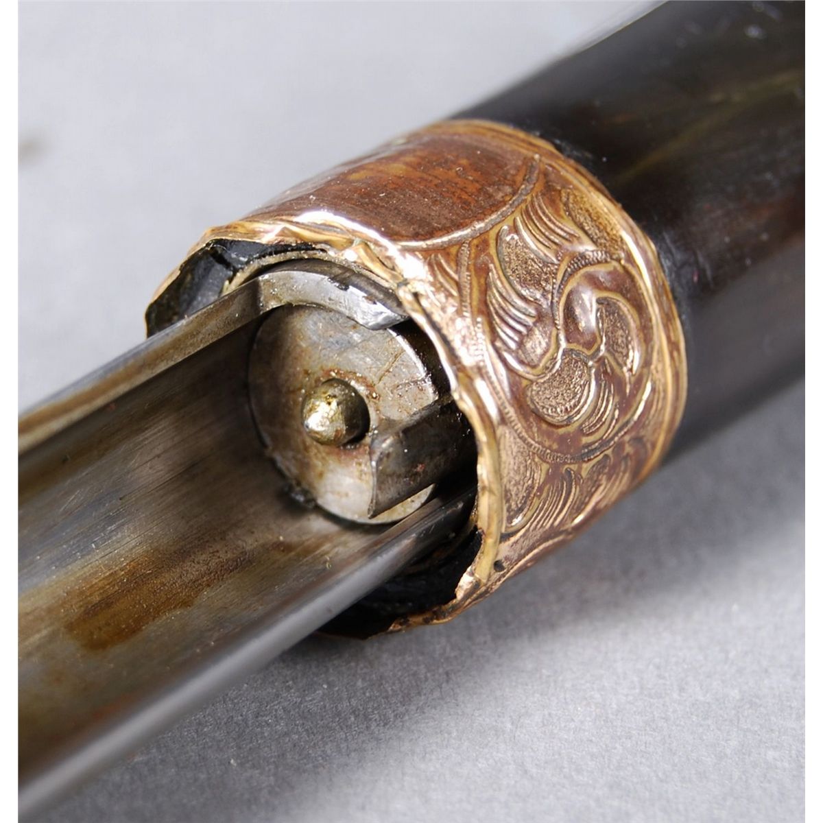 Victorian Cane Sword Repousse Floral Elements And Etc 