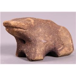 Sandstone Frog Effigy Pipe. Prehistoric art create etc.