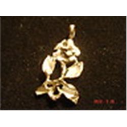 Large Sterling Silver Rose Pendant