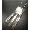 Image 2 : DISTRESSED SILVER TONE STAMPED PENDANT/NECKLACE