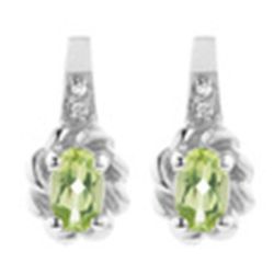 Diamond and Peridot Earrings in Sterling Silver  New Comes with Gold Jewelry Bag  Item nmr101
