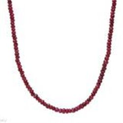 70 ctw Ruby Necklace in 925 Sterling Silver  15.0g  18" Length. NEW WITH GIFT BOX