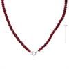 Image 2 : 70 ctw Ruby Necklace in 925 Sterling Silver  15.0g  18" Length. NEW WITH GIFT BOX