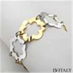 DV ITALY 14K/925 GP SILVER TWO TONE BRACELET MADE IN ITALY