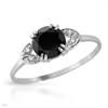 Image 1 : DIAMOND ONYX STERLING SILVER RING