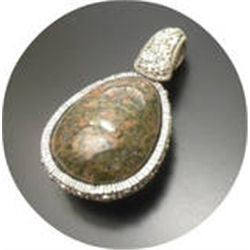 JASPER/JASPER COLOR SILVER TONE RHINESTONE PENDANT