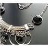 Image 3 : AWESOME SILVER/SILVER TONE BLACK/WHITE PERUVIAN GLASS NECKLACE.  TRIBAL