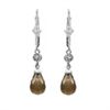 Image 1 : SMOKEY QUARTZ BRIOLETTE AND DIAMOND ACENT DROP EARRINGS