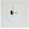 Image 2 : Vintag Silver Color Ring with Large 3/4 x 1/2 Tangerine Color Faceted Stone surrounded by Clear Crys