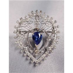 EDWARDIAN PLATINUM AND DIAMOND PENDANT / BROOCH MARCUS