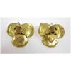 Image 3 : Vintage LANVIN PARIS Gold Plated Flower Clip On Earring