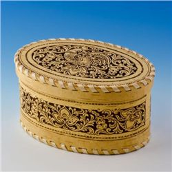 Magnificently hand carved Birch Wooden Jewelry Box