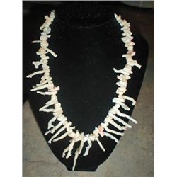 Vintage Coral Branch Whiteand Salmon Necklace MWF1740