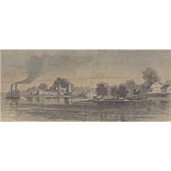 ORIGINAL Antique PRINT scene Sugar Plantation on the B