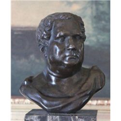 Commanding Caesar Bust Bronze Sculpture