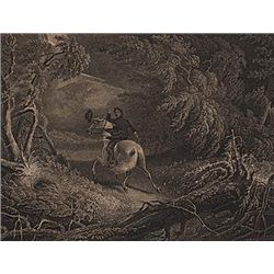 ORIGINAL Antique PRINT scene- THE STORM